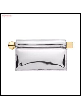 PU Leather Clutch Bag for Women Folding Evening Purse Metal Decoration